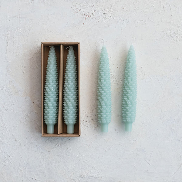 Pinecone 10" Taper Candles Set of 2 - Mint - Freshie & Zero Studio Shop