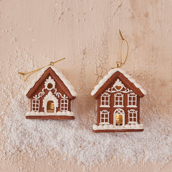 Light Up Gingerbread House Ornaments - Freshie & Zero Studio Shop