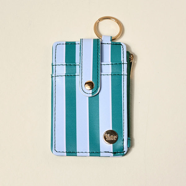 Keychain Wallet - Sicily Teal Stripes - Freshie & Zero Studio Shop
