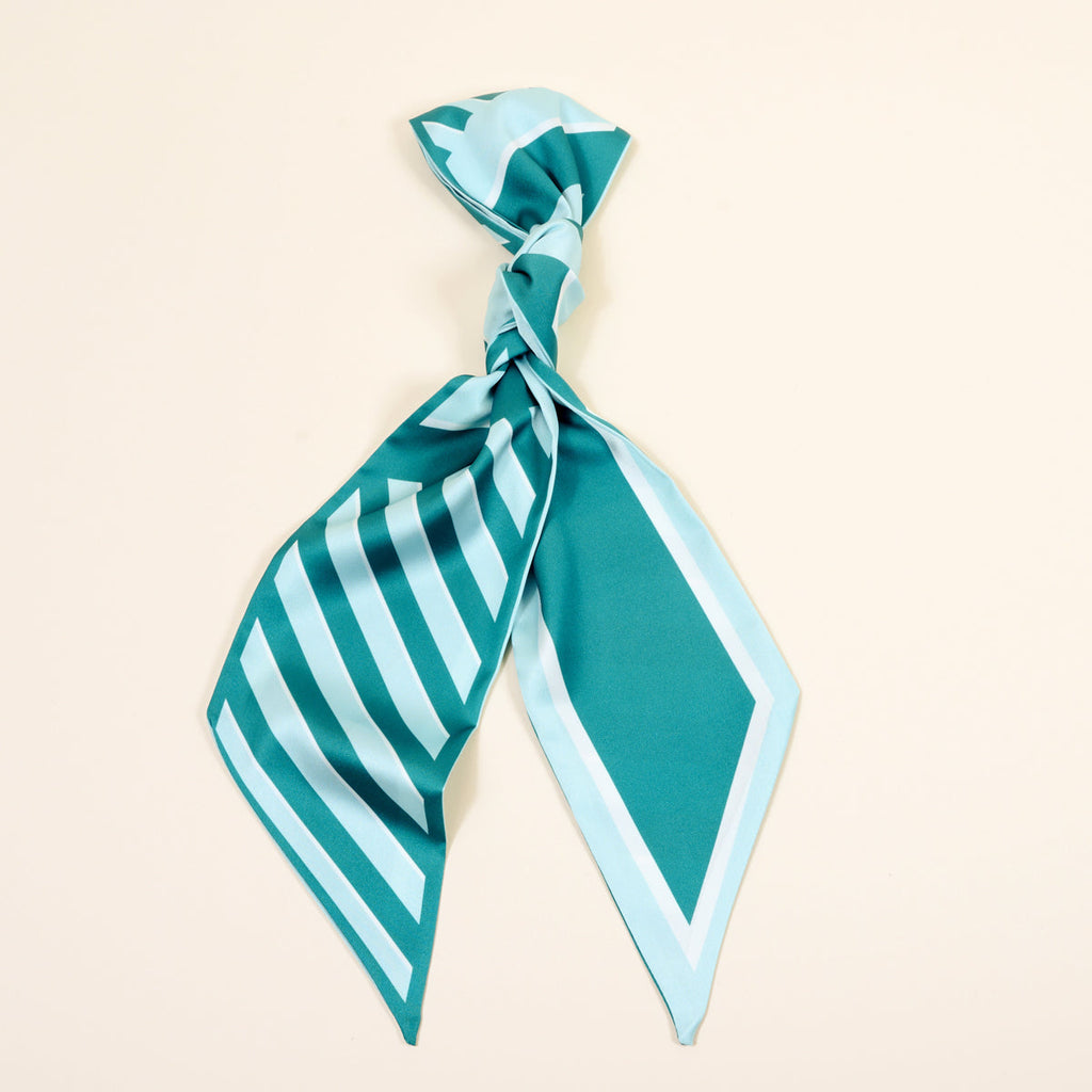 Twist & Tie Scarf - Teal Stripes - Freshie & Zero Studio Shop