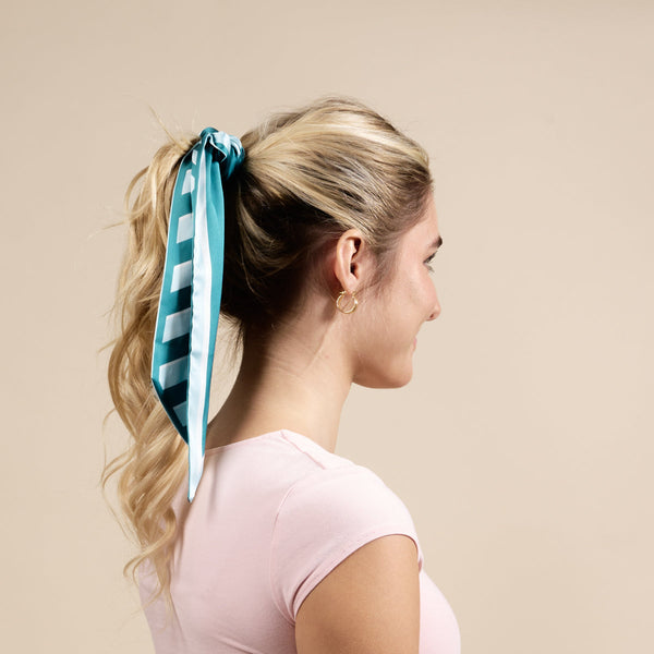 Twist & Tie Scarf - Teal Stripes - Freshie & Zero Studio Shop