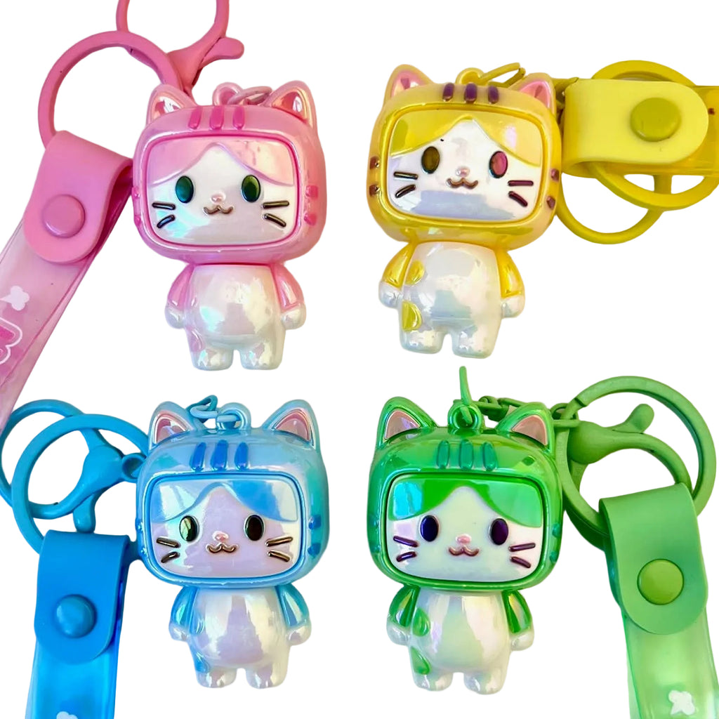 TV Cat Key Charm Keychain - Freshie & Zero Studio Shop