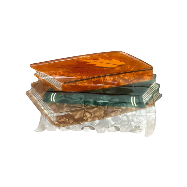 Stacked Fall Books Hair Claw Clip - Freshie & Zero Studio Shop