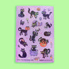 Black Halloween Cats Sparkly Sticker Sheet - Freshie & Zero Studio Shop
