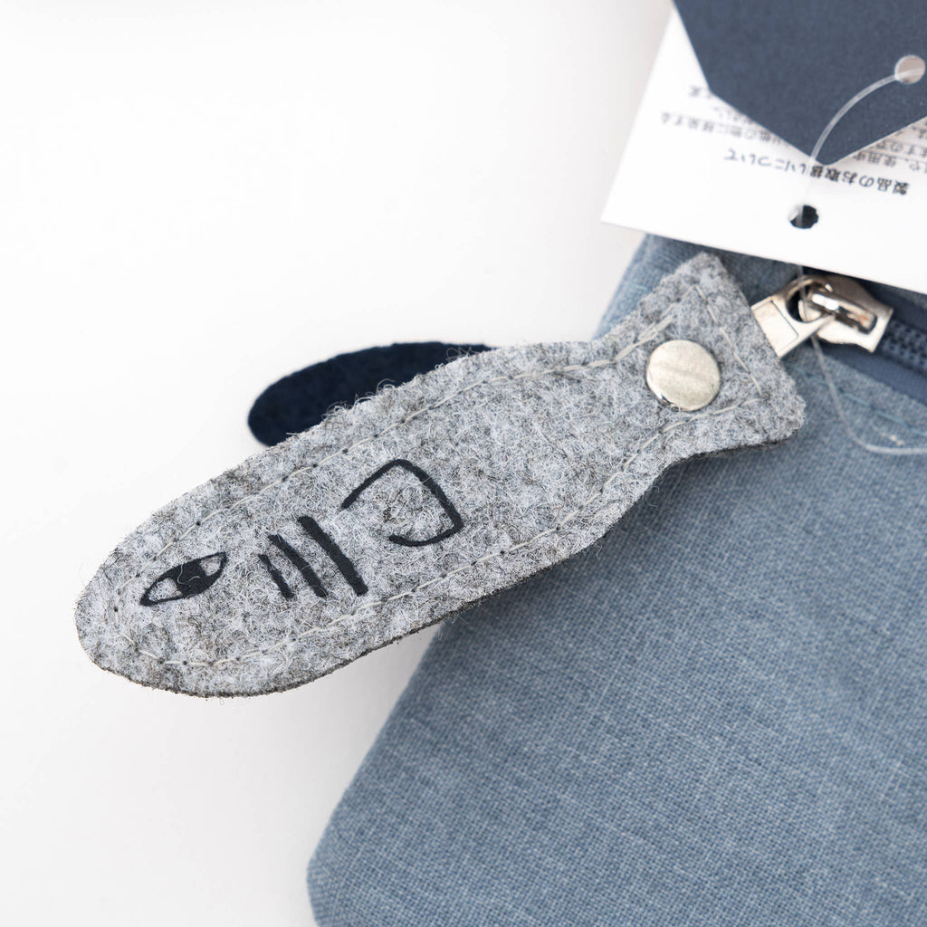 Embroidered Cat Pouch - Blue | Kusuguru Japan - Freshie & Zero Studio Shop