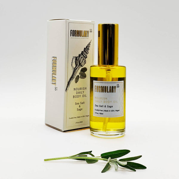 Nourish Daily Body Oil -  Sea Salt & Sage 2oz - Freshie & Zero Studio Shop