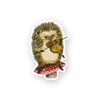 Hedgehog violinist illustrated vinyl sticker by Jahna Vashti featuring a cute hedgehog playing the violin on a colorful background