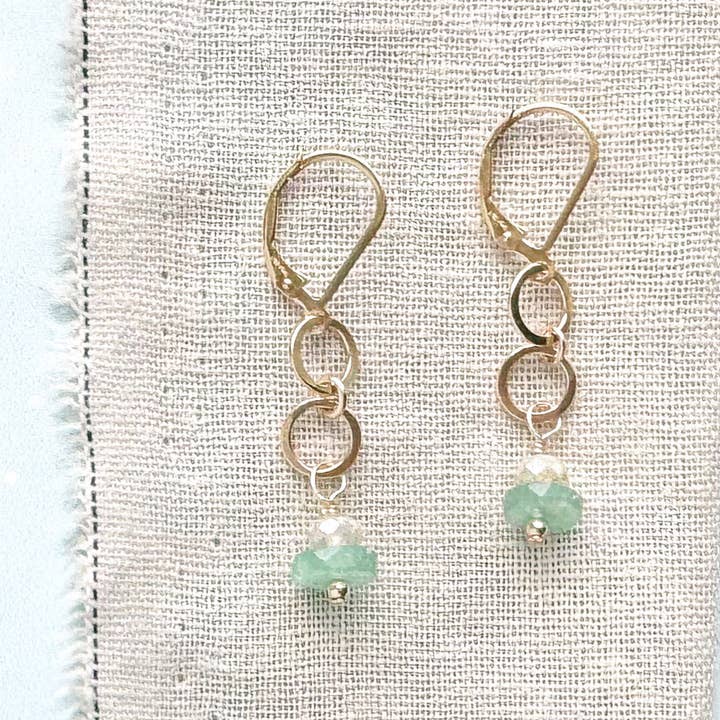 marine little gemstone earrings - Freshie & Zero Studio Shop