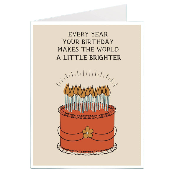 Your Birthday Makes the World Brighter Birthday Card - Freshie & Zero Studio Shop