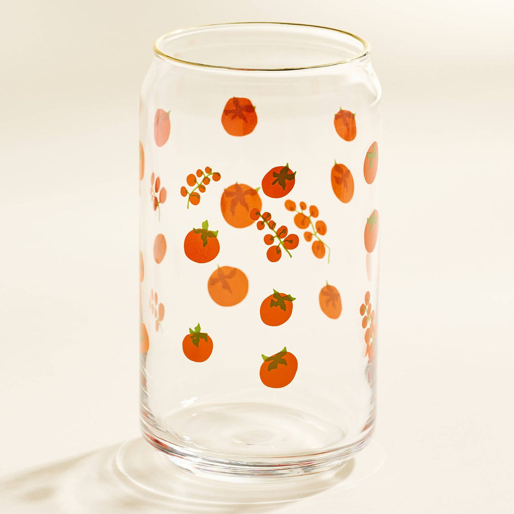 Tomato Gold Rimmed Soda Can Glass - Freshie & Zero Studio Shop