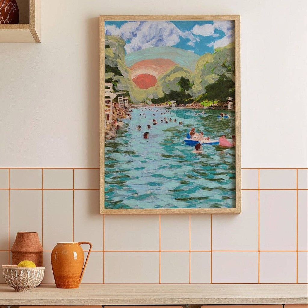Austin Texas Art Barton Springs Print: 8×10 - Freshie & Zero Studio Shop