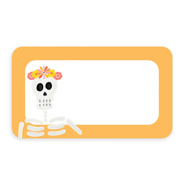 Set of Esqueleto Notitas mini notecards by Isabella MG featuring skeleton-themed greeting and note cards on white background.