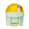 Mint Happy Bread lunch bag by Fluf, a reusable bag with bread-themed design, made for kids' lunch storage and eco-friendly use.
