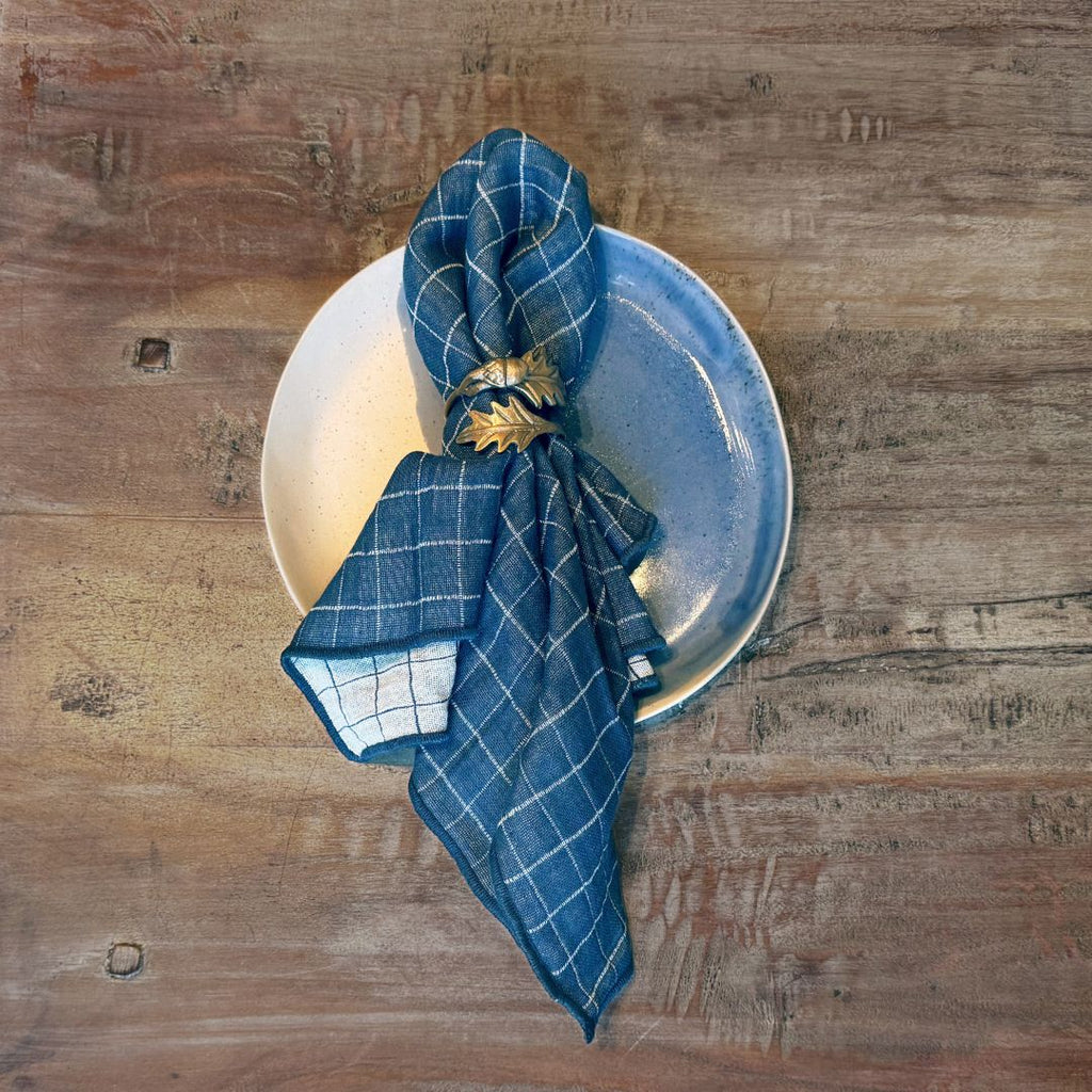 Brass Acorn and Leaves Napkin Rings | Set of 4 - Freshie & Zero Studio Shop