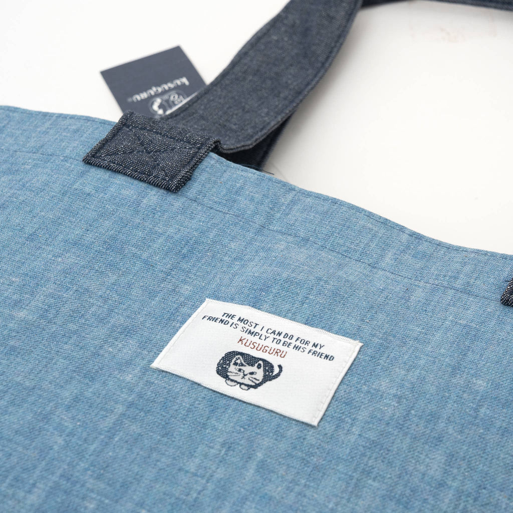 Cat Patrol Embroidered Tote Bag – Blue | Kusuguru Japan - Freshie & Zero Studio Shop