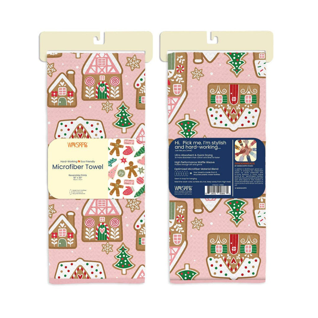 Gingerbread Cookies Microfiber Kitchen Towel - Freshie & Zero Studio Shop