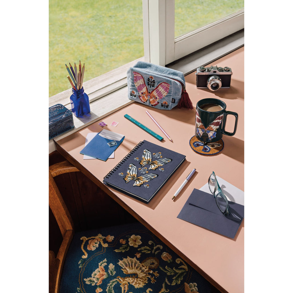 Aurora Butterfly Velvet Embroidered Pouch - Freshie & Zero Studio Shop