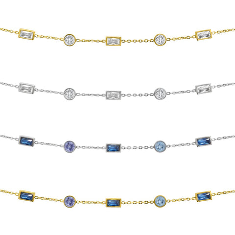 Elegant waterproof Anacapri anklet by Stia Couture featuring delicate chain design and subtle charms.