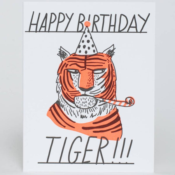 Tiger Side Eye Birthday Greeting Card - Freshie & Zero Studio Shop