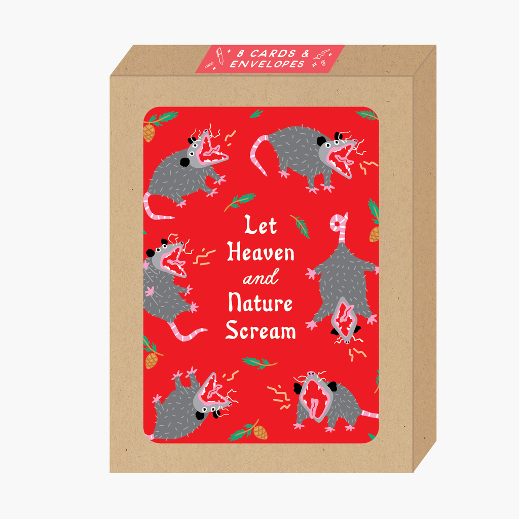 Boxed Nature Scream Christmas Holiday Cards - Set of 8 - Freshie & Zero Studio Shop