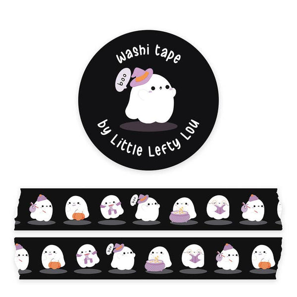 Washi Tape: Black Kawaii Ghosts - Freshie & Zero Studio Shop