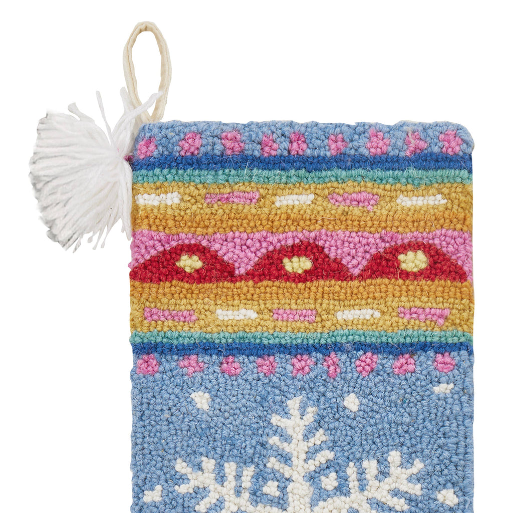 Fair Isle Snowflake Hook Stocking With Tassels - Freshie & Zero Studio Shop