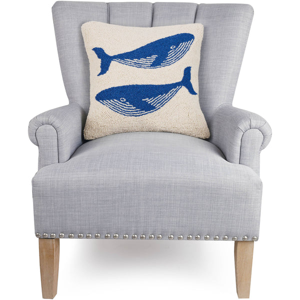 Two Whales Hook Pillow - Freshie & Zero Studio Shop