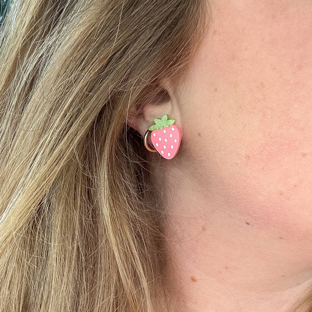 Pearly Strawberry Stud Earrings by Elise Design - Freshie & Zero Studio Shop