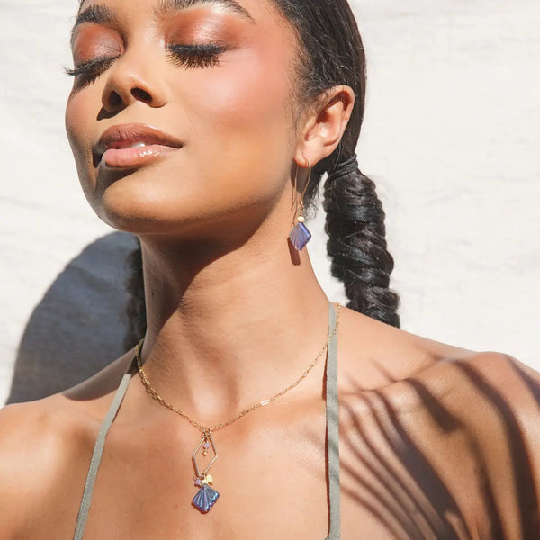 Lilac Purple Art Deco Tile Necklace - Freshie & Zero Studio Shop