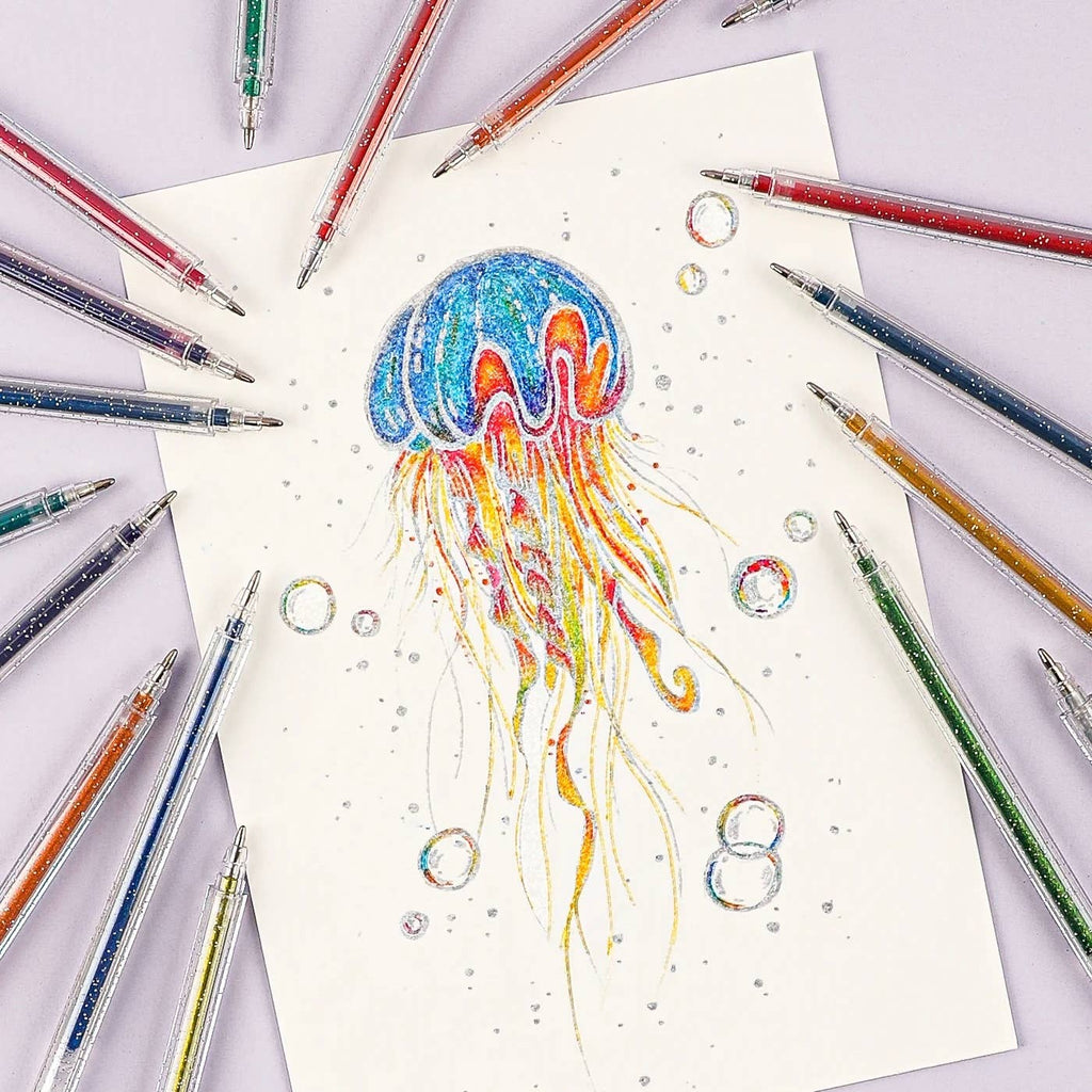 Glitter Gel Ink Pens Set of 18 - Freshie & Zero Studio Shop