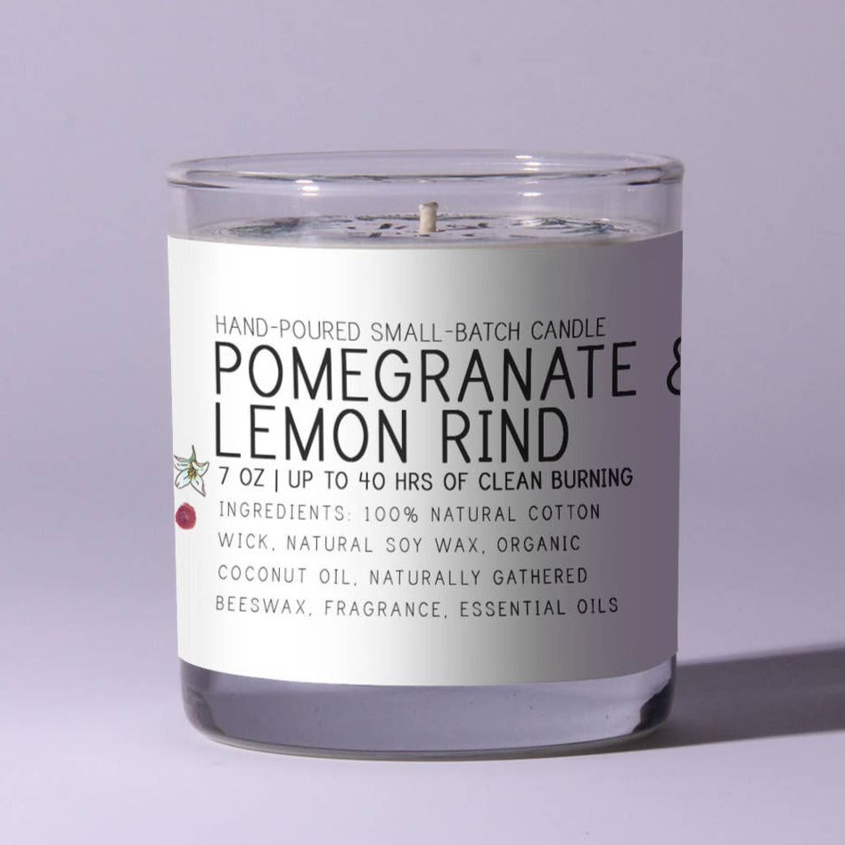 Pomegranate & Lemon Rind 7oz Just Bee Candle - Freshie & Zero Studio Shop