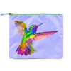 Wild Lettie hummingbird recycled small zip bag made of eco-friendly material, featuring vibrant hummingbird design and compact storage space.