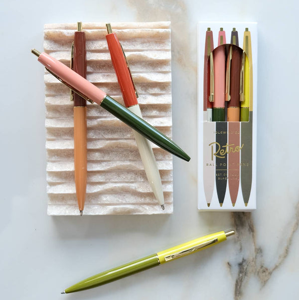 Retro Pen Set of Four | Desert Tones - Freshie & Zero Studio Shop