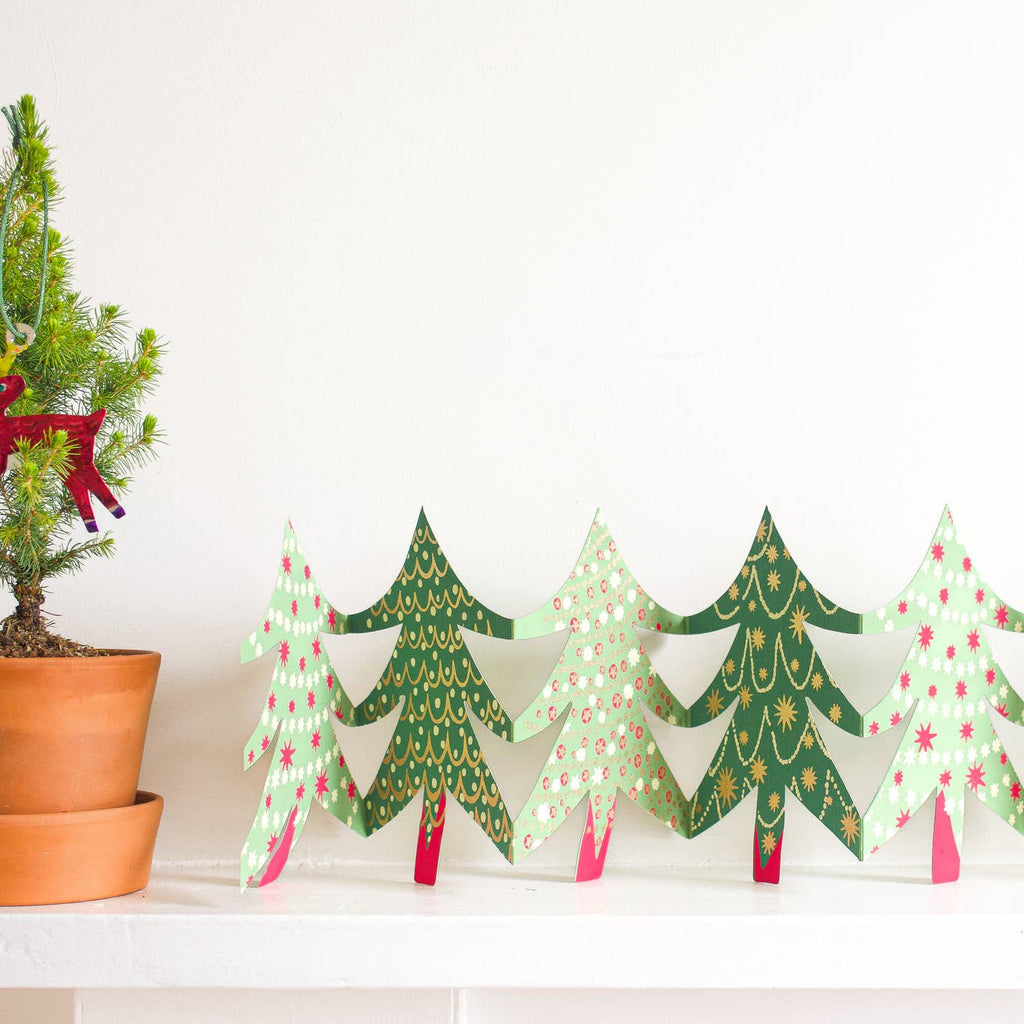 Christmas Trees Paper Concertina Garland by East End Press - Freshie & Zero Studio Shop