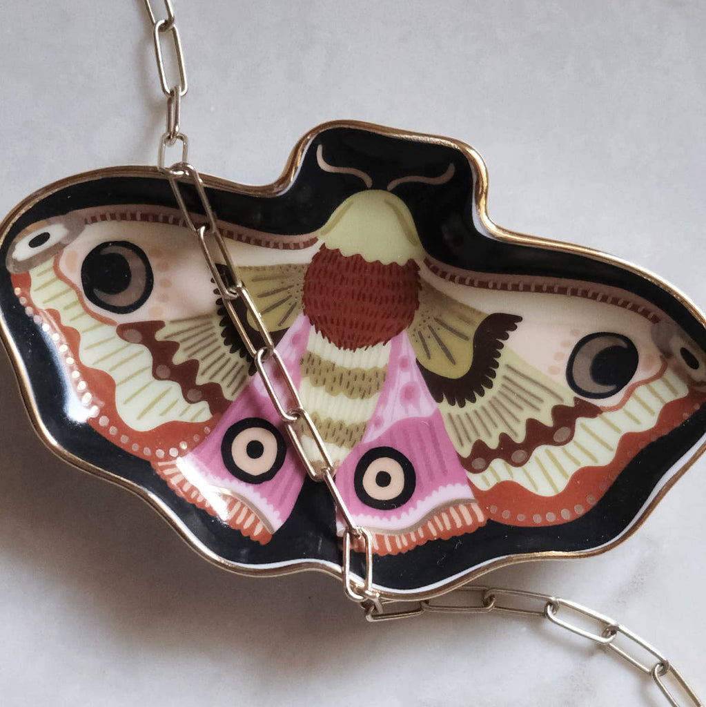Moon Moth Porcelain Trinket Dish by Idlewild - Freshie & Zero Studio Shop