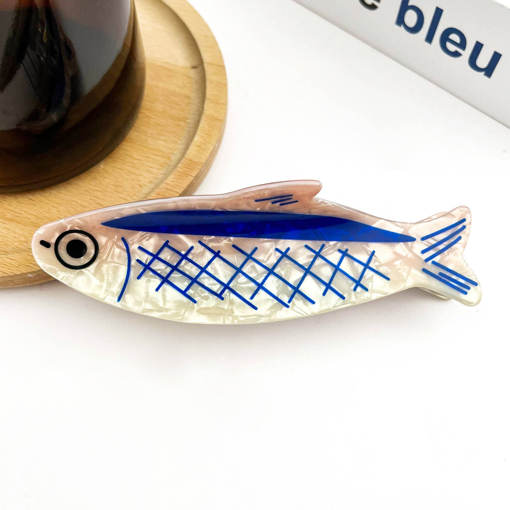 Shiny Marbled Sardine Claw Clip - Freshie & Zero Studio Shop