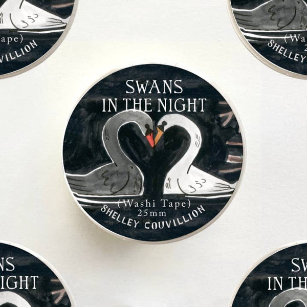 Swans In The Night Washi Tape - Freshie & Zero Studio Shop