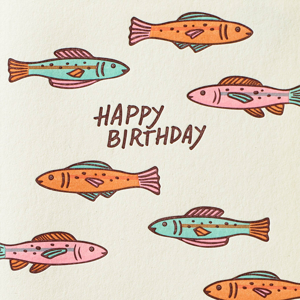 Colorful Fish Birthday Card - Freshie & Zero Studio Shop