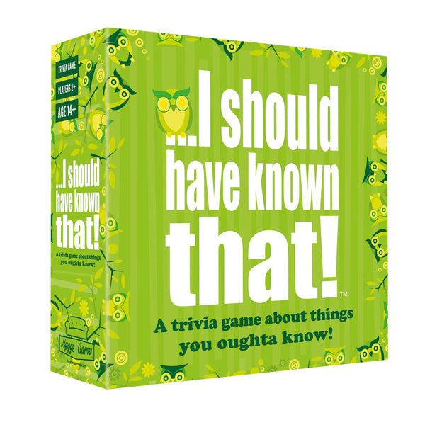 Hygge Games I Should Have Known That! trivia game box with colorful question mark design