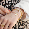 Beaded Bracelet: Gold & White - Freshie & Zero Studio Shop