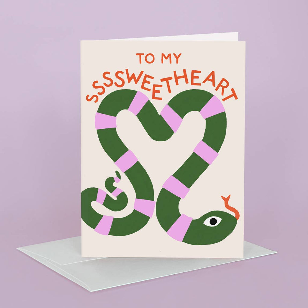 To My Sssweetheart Snake Love Greeting Card - Freshie & Zero Studio Shop