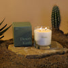 Dilo Desert Kush Candle from Candles & Incense collection, featuring a sleek, natural-colored wax candle with a wooden wick.
