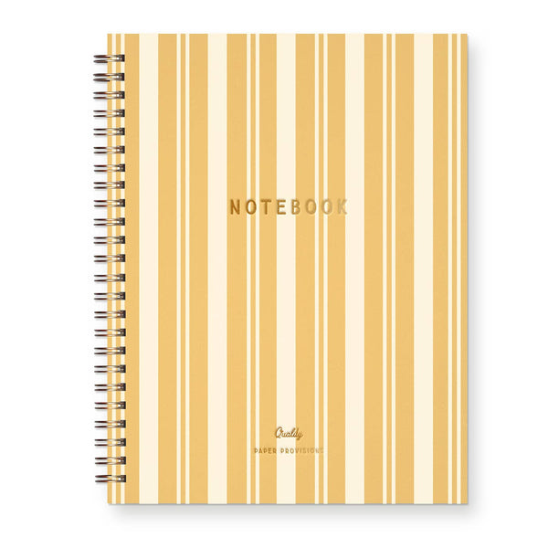 Yellow pinstripe signature journal by Ruff House Print Shop featuring lined pages and a durable cover.