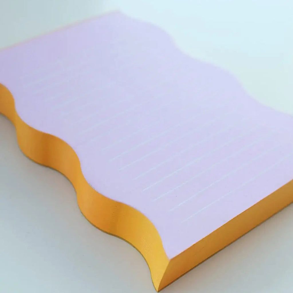 Wavy Shaped Notepad | Lilac + Tangerine Edge - Freshie & Zero Studio Shop