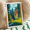 El Baker Art Jemez Forest travel art print 8x10 poster featuring scenic forest landscape and vibrant natural colors.