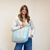 Large Zippered Bag: Beachy Blue Stripe - Freshie & Zero Studio Shop