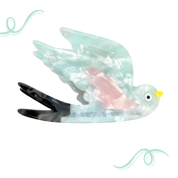 Flying Swallow Claw Clip, Acetate Hair Clip: Blue - Freshie & Zero Studio Shop