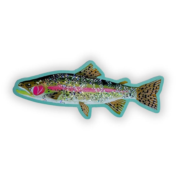 Glitter Rainbow Trout Fish Sticker - Freshie & Zero Studio Shop