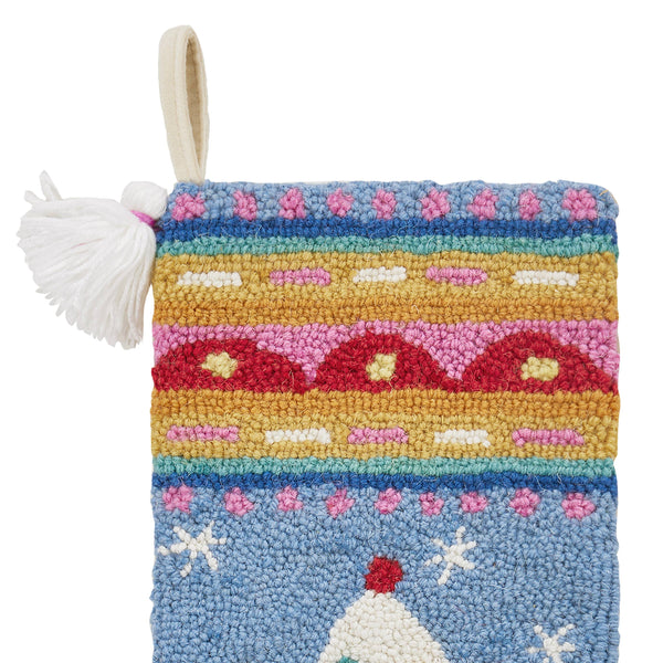 Fair Isle Tree Hook Stocking With Tassels - Freshie & Zero Studio Shop