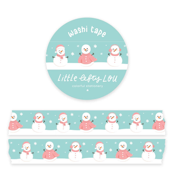Pink Snowman Winter Washi Tape - Freshie & Zero Studio Shop